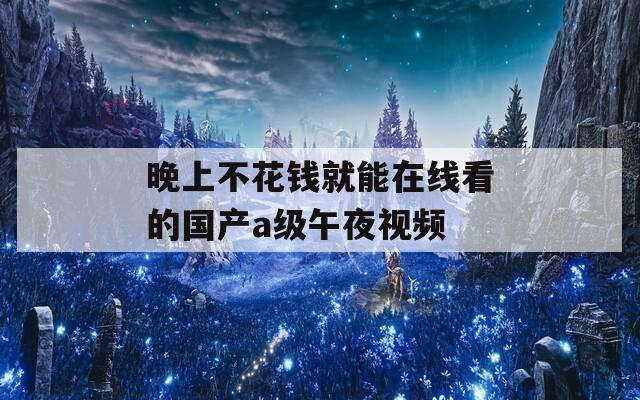 晚上不花钱就能在线看的国产a级午夜视频