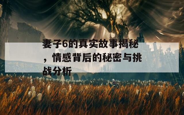 妻子6的真实故事揭秘，情感背后的秘密与挑战分析