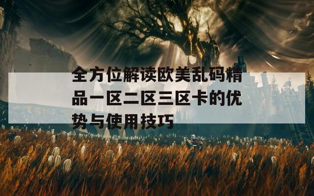 全方位解读欧美乱码精品一区二区三区卡的优势与使用技巧