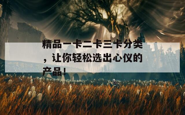 精品一卡二卡三卡分类，让你轻松选出心仪的产品！