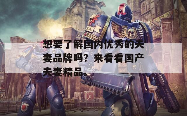 想要了解国内优秀的夫妻品牌吗？来看看国产夫妻精品。