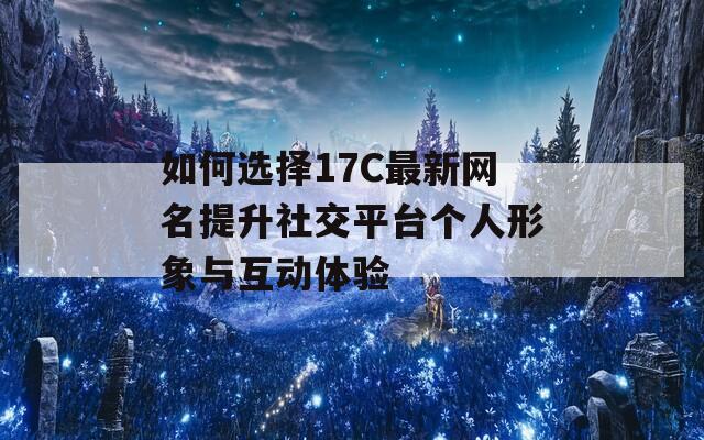 如何选择17C最新网名提升社交平台个人形象与互动体验