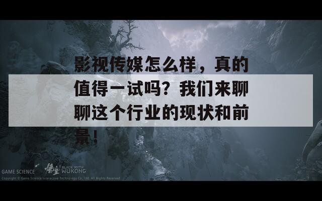 影视传媒怎么样，真的值得一试吗？我们来聊聊这个行业的现状和前景！