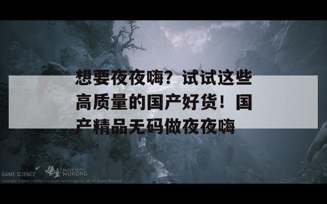 想要夜夜嗨？试试这些高质量的国产好货！国产精品无码做夜夜嗨