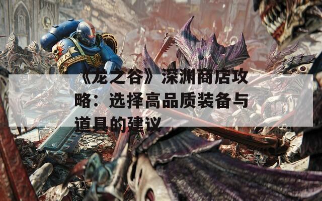 《龙之谷》深渊商店攻略：选择高品质装备与道具的建议
