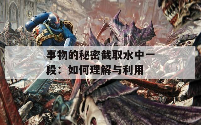事物的秘密截取水中一段：如何理解与利用