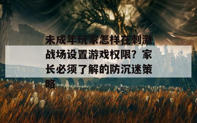 未成年玩家怎样在刺激战场设置游戏权限？家长必须了解的防沉迷策略