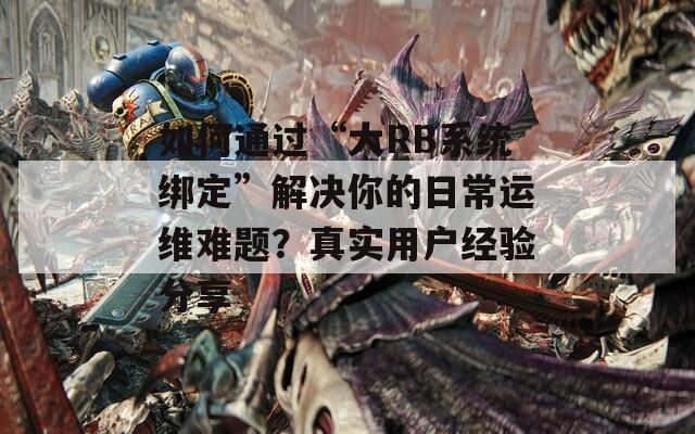 如何通过“大RB系统绑定”解决你的日常运维难题？真实用户经验分享