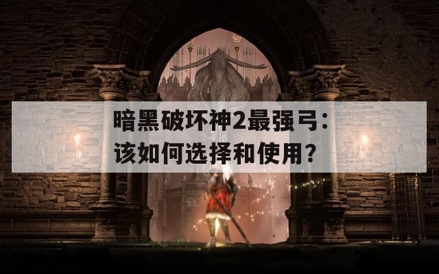 暗黑破坏神2最强弓：该如何选择和使用？