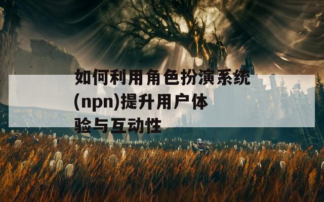 如何利用角色扮演系统(npn)提升用户体验与互动性
