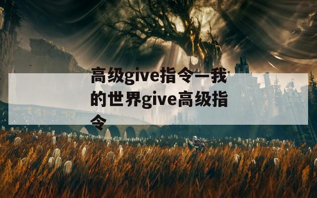 高级give指令—我的世界give高级指令